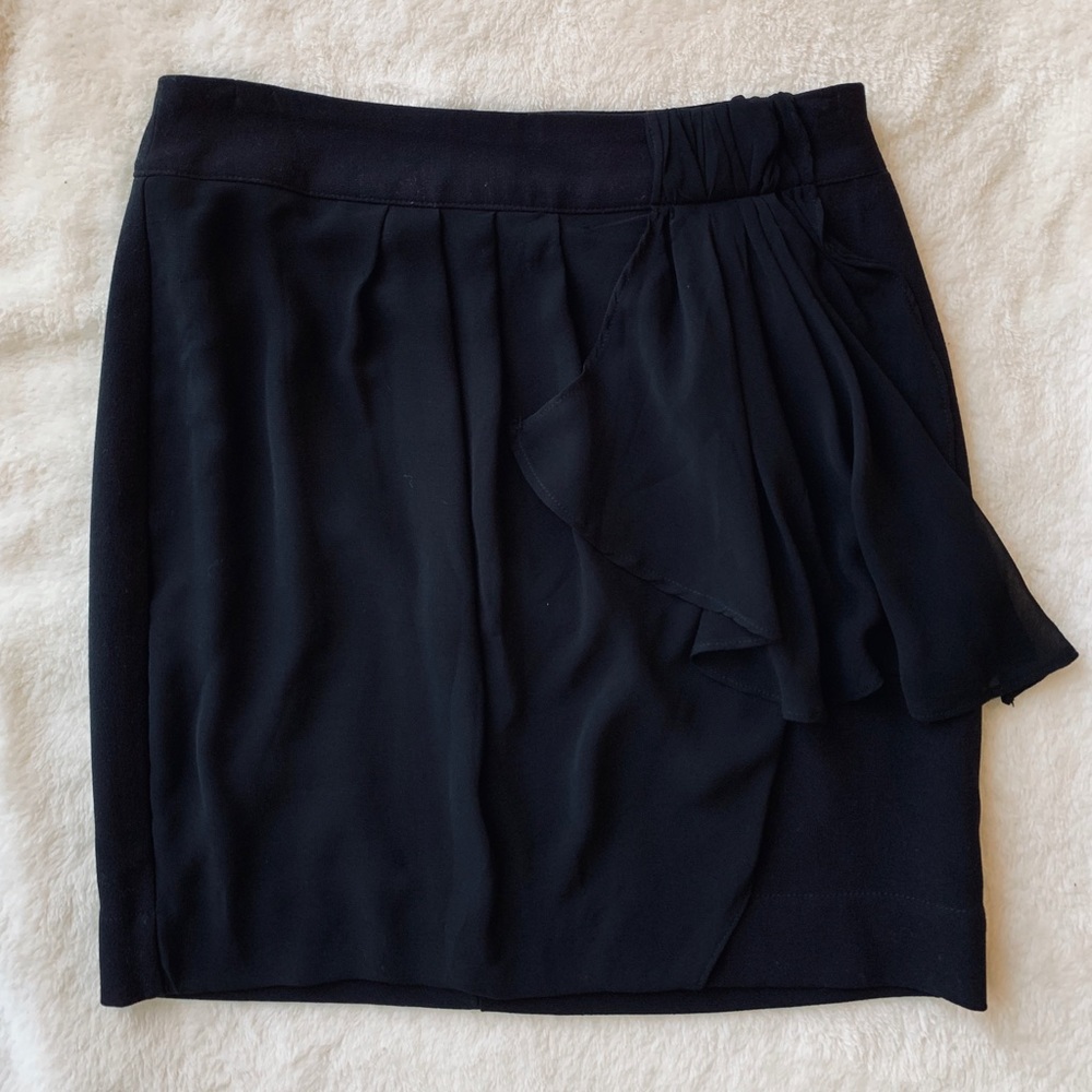 F21 black pencil skirt with added front detail